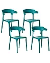 Set of 4 Garden Chairs GUBBIO Teal