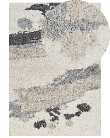 Teppich weiß / grau 160 x 230 cm Shaggy Langflor GORIS
