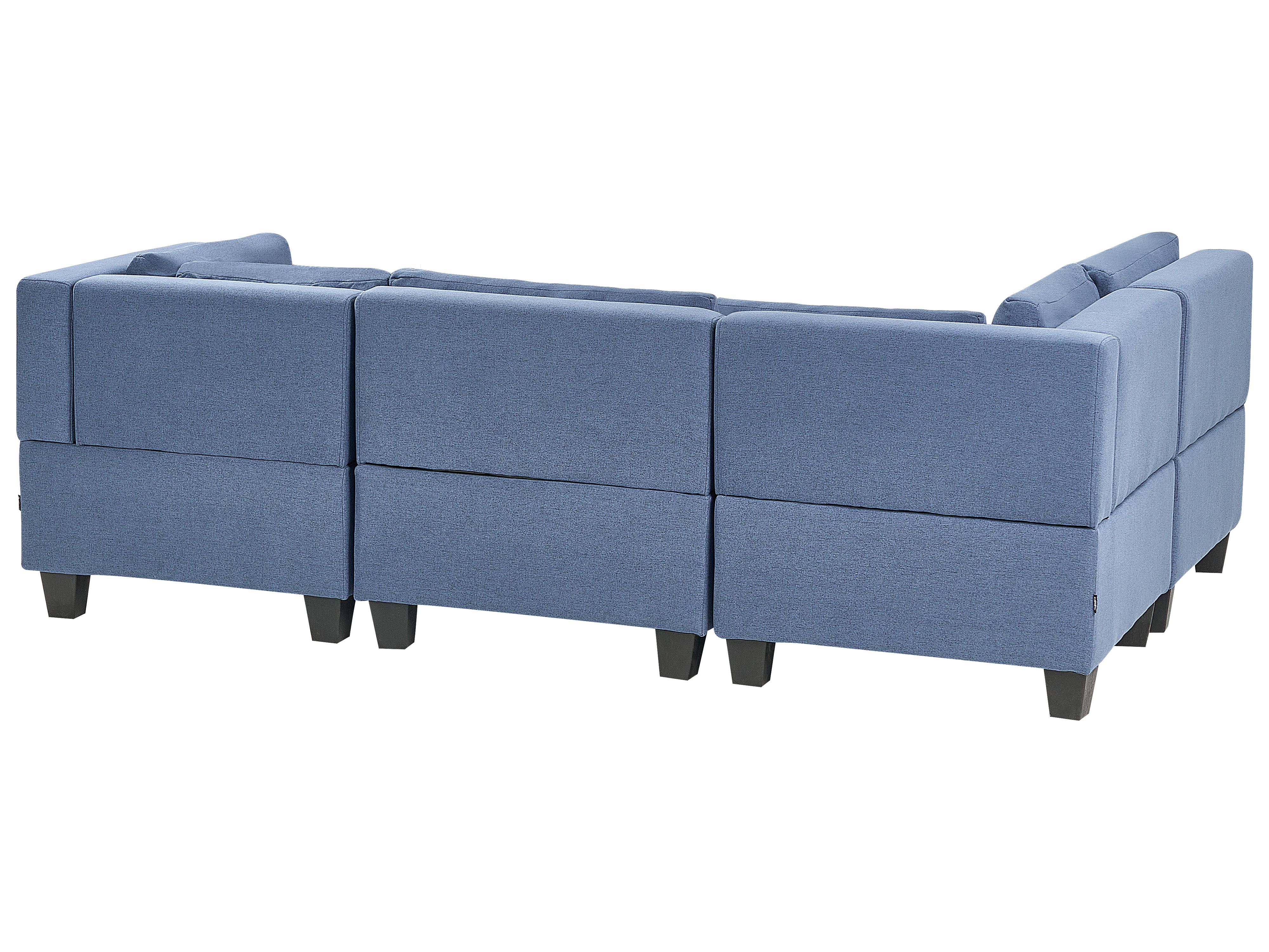 4 Seater Right Hand Modular Fabric Corner Sofa Blue UNSTAD Beliani.pl