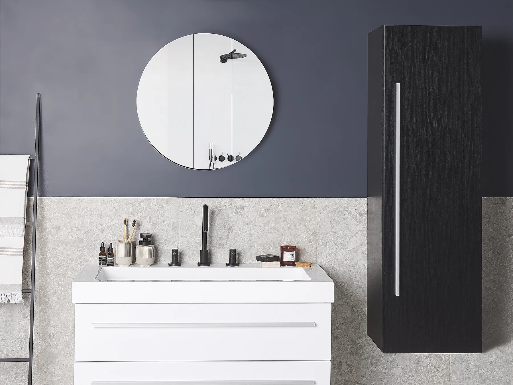 Armadio a muro per il bagno MATARO 40 cm Nero_446237