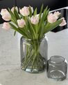 Dekorativ blomstervase glas grå 20/11 cm sæt af 2 RASAM_913630