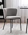 Set of 2 Dining Chairs MINA Fabric Grey