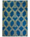 Tapis en viscose et coton bleu marine et doré à motif géométrique avec craquelures 160 x 230 cm VEKSE_762350