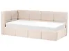 Daybed Fabric JACOU 90 x 200 cm (EU Single) with Storage Left Hand Light Beige