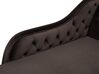 Chaise longue de terciopelo marrón oscuro derecho NIMES_697643