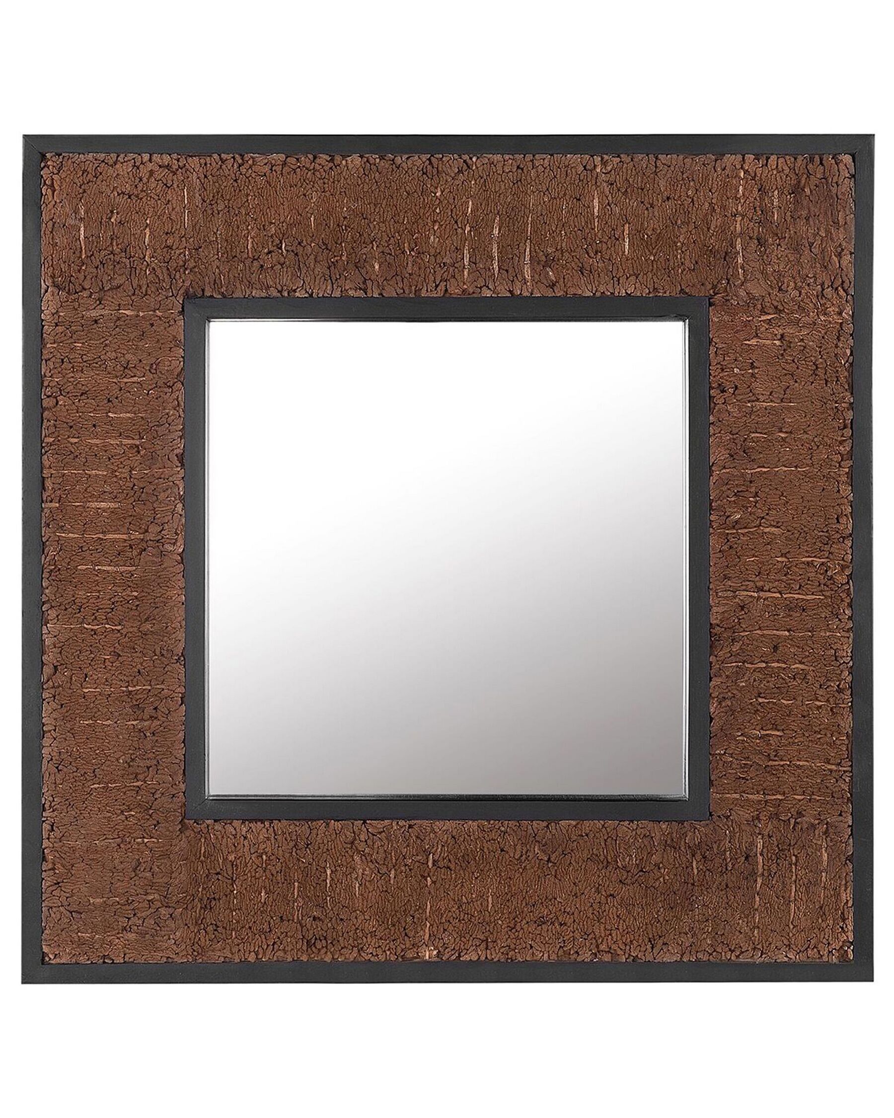 Nástěnné zrcadlo BOISE tmavé dřevo 60 x 60 cm_759116