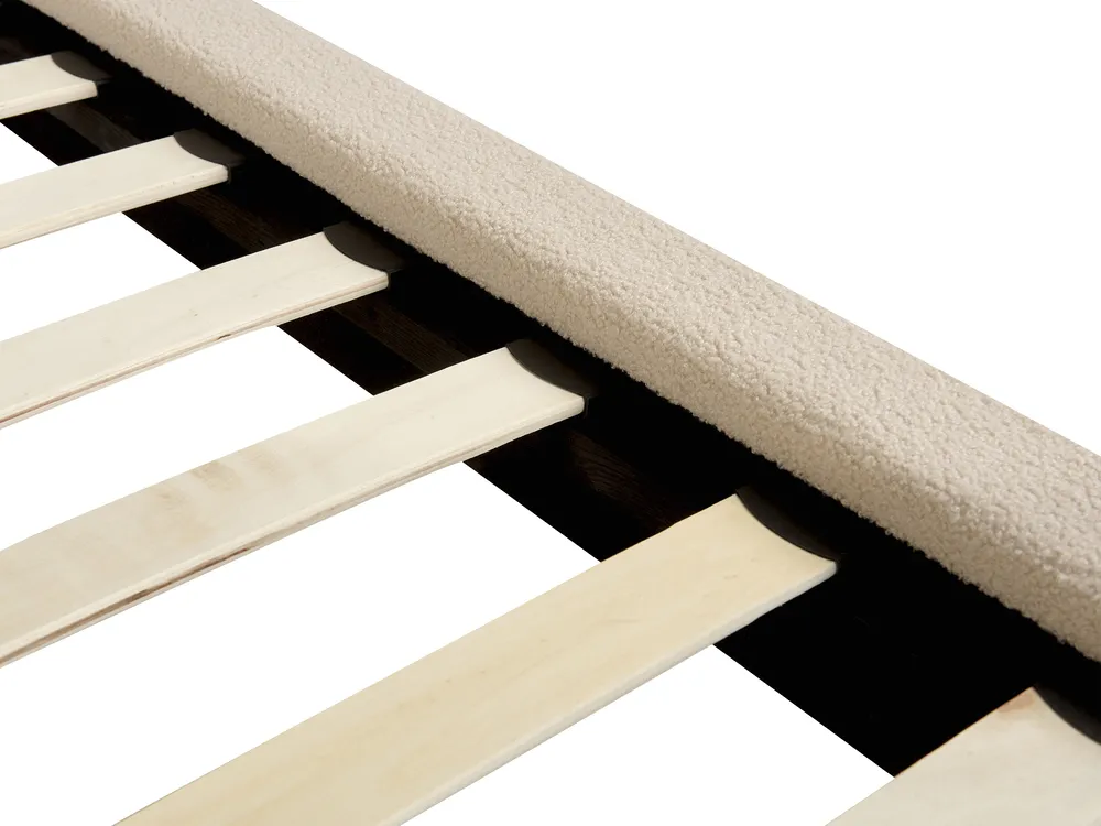 Bed Boucle MELLE 180 x 200 cm (EU Super King) Beige_882628