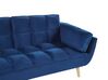 Sofa rozkładana welurowa niebieska ASBY_788085