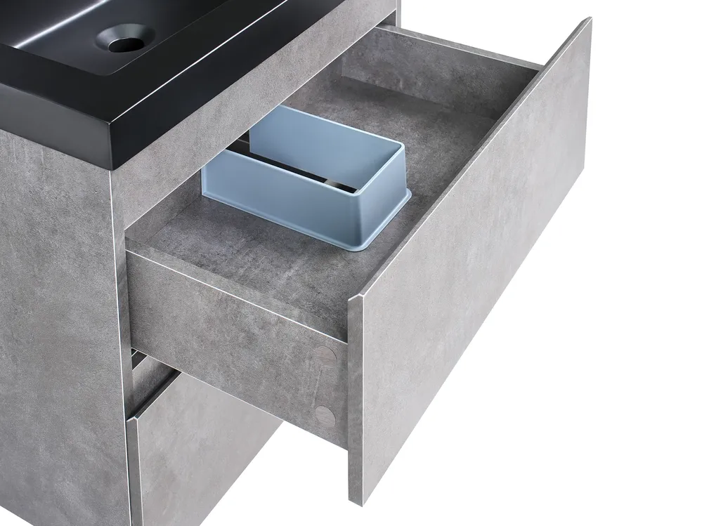 Wall Mounted Vanity Unit with Basin CARDIEL Grey_1006198