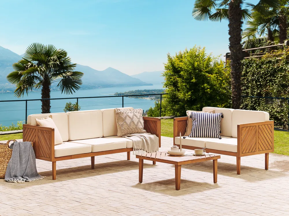 Garden Sofa Seater BARATTI Acacia Wood Brown