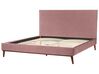 Łóżko welurowe 180 x 200 cm różowe BAYONNE_901296