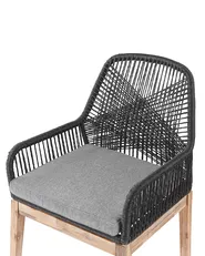 Set of 2 Garden Chairs with Cushions OLBIA Synthetic Material Black_809408