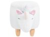 Tabouret enfant en tissu peluche blanc UNICORN_746468