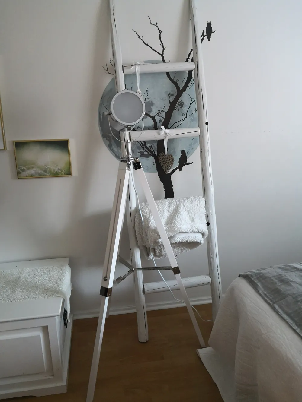 Floor Lamp ALZETTE Pine Wood White_801257