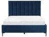 Zamatová posteľ s úložným priestorom 140 x 200 cm modrá SEZANNE_800065