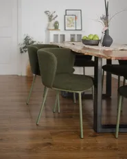 Set di 2 sedie da pranzo MINA II Bouclé Verde scuro_983498