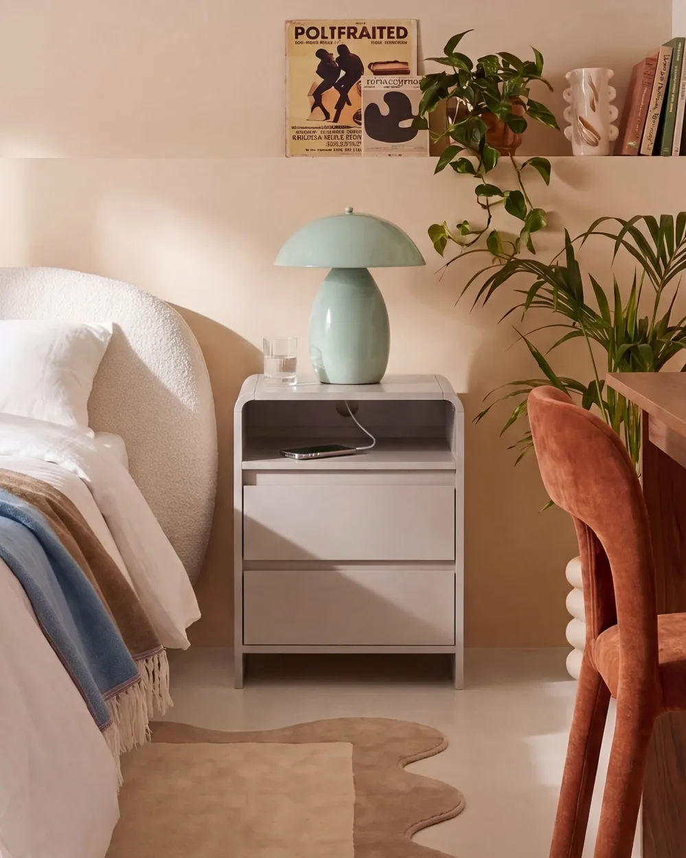 2 Drawer Bedside Table DORRIGO Light Beige_1135008