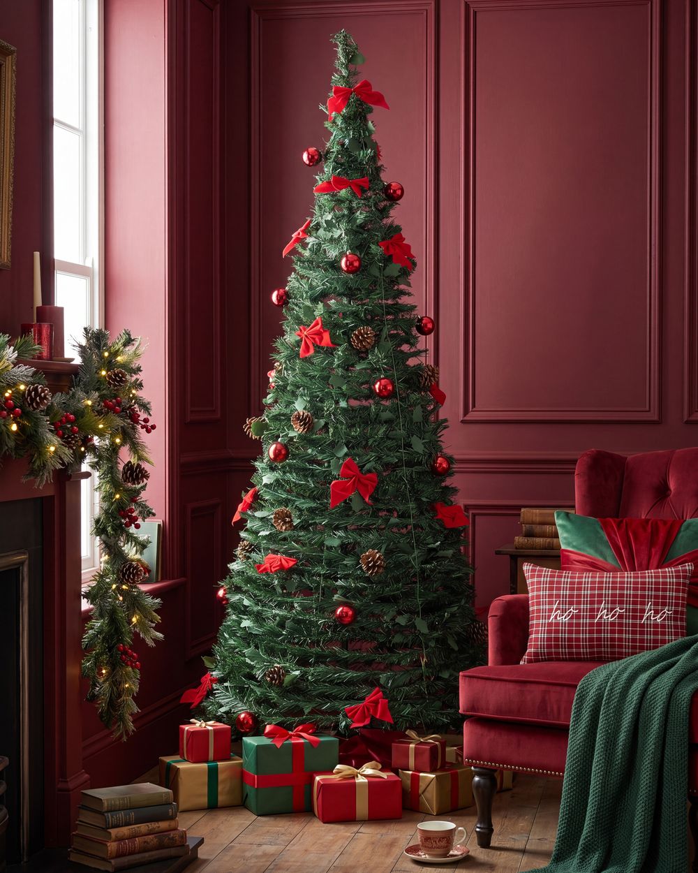 Kunstkerstboom inklapbaar LED PINEORA 185 cm Groen