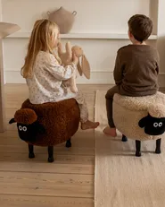 Pufa zwierzak ze schowkiem SHEEP Baranek Brązowy_953674