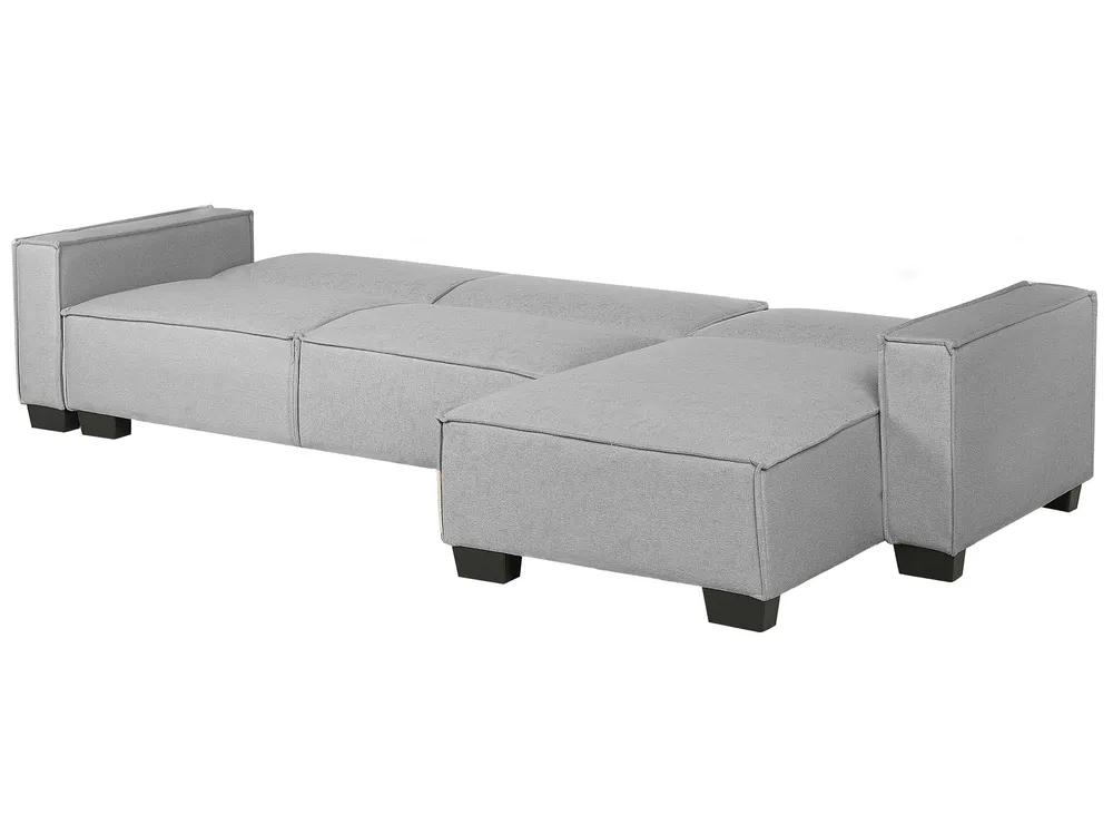 Corner Sofa Bed 3 Seater ROMEDAL Fabric Light Grey Left Hand_748907
