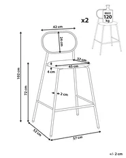 Set of 2 Bar Chairs ADAVER Black_951893