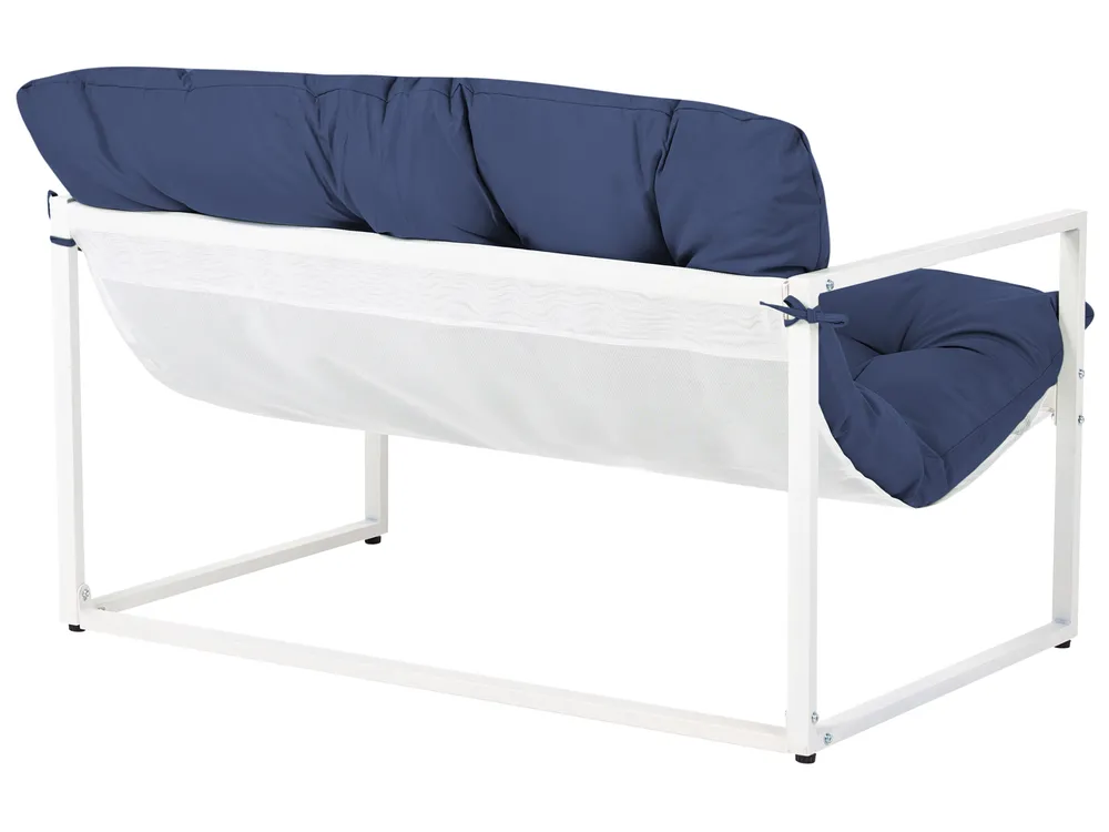 Garden Lounge Set with Table 4 Seater GARDA Metal Blue_1021331