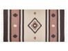 Tappeto kilim cotone beige e marrone 80 x 150 cm ARAGATS_869824