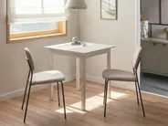Dining Table VERITAS White 75 cm 75 cm Pine Wood_1070931