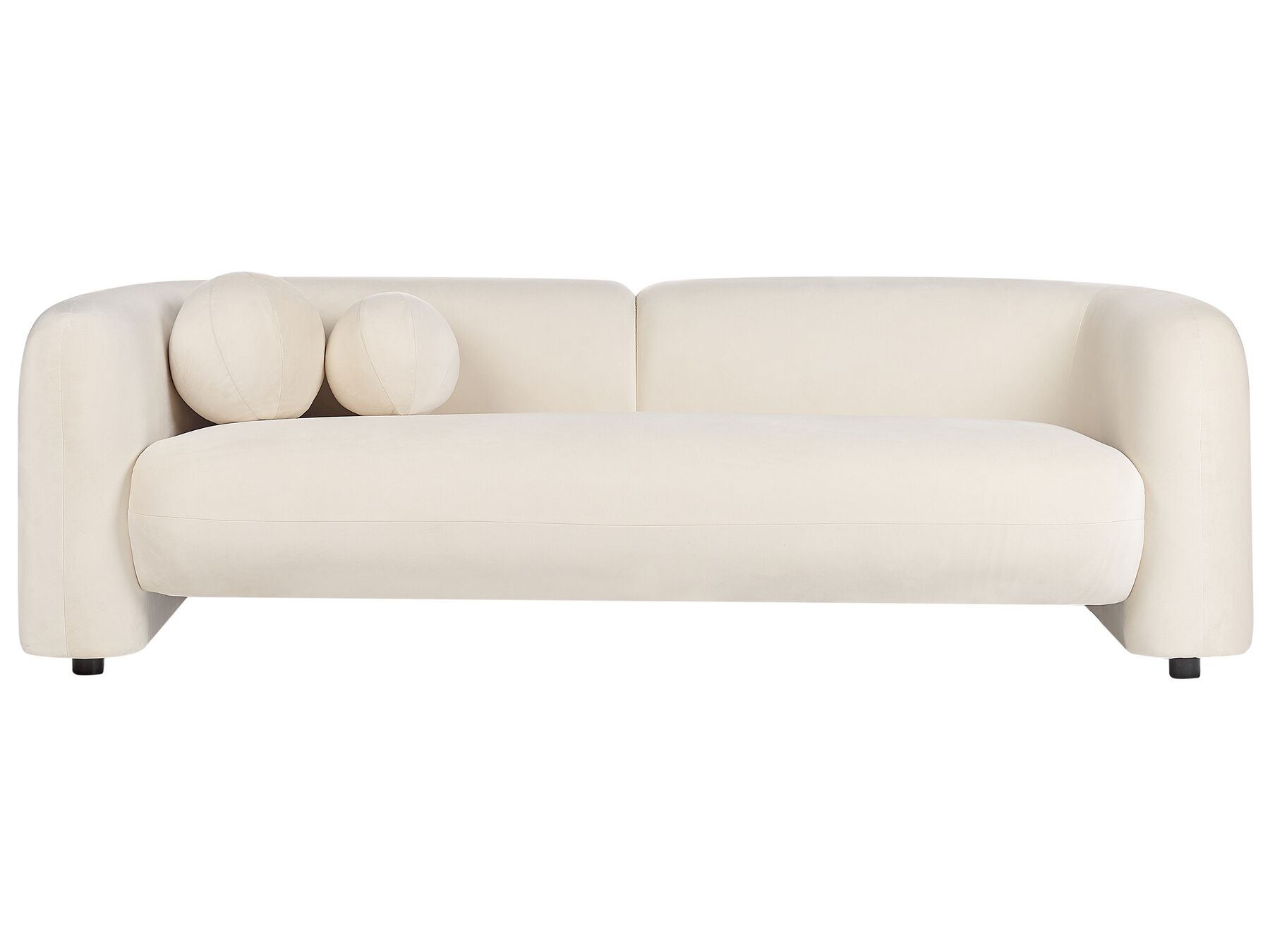 3 Seater Velvet Sofa Off-White LEIREN_920757