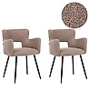 Esszimmerstuhl 2er Set SANILAC II Bouclé Braun