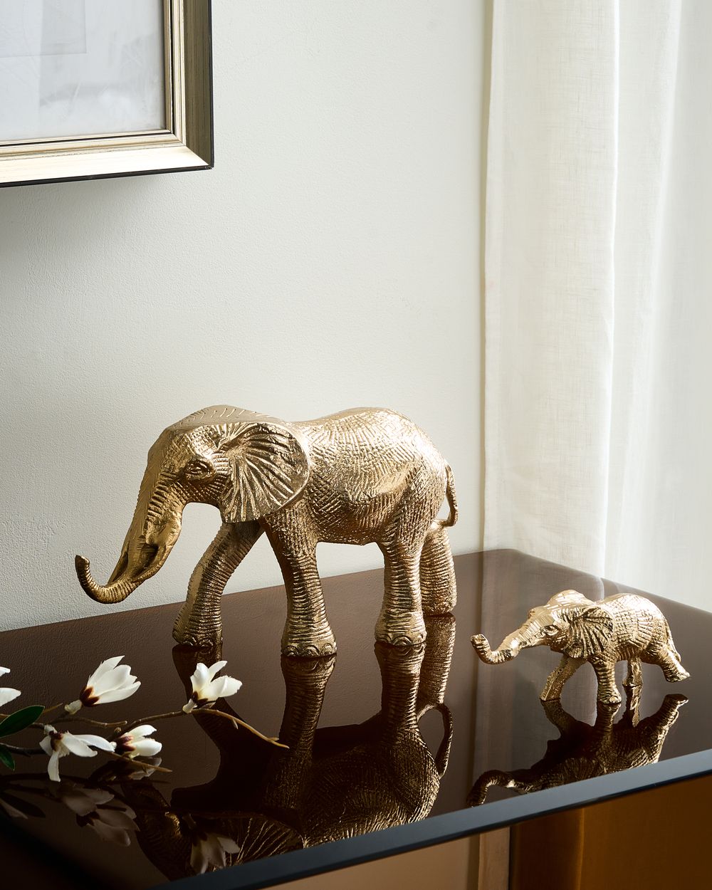 Conjunto de 2 figuras Elefante SEDLARI Metal Dorado