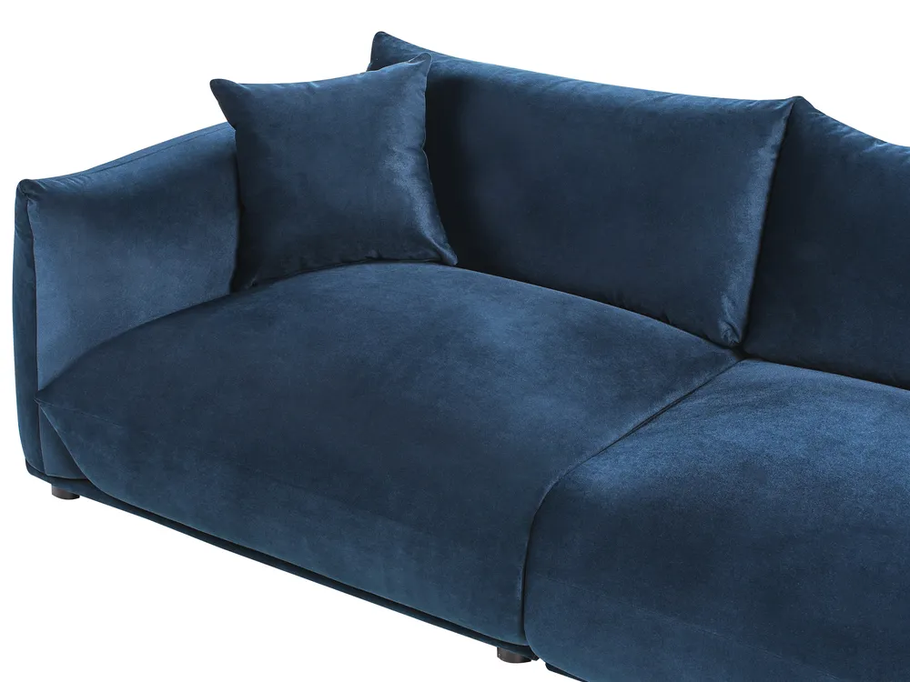 Canapé 3 places LUVOS Velours Bleu foncé_970587