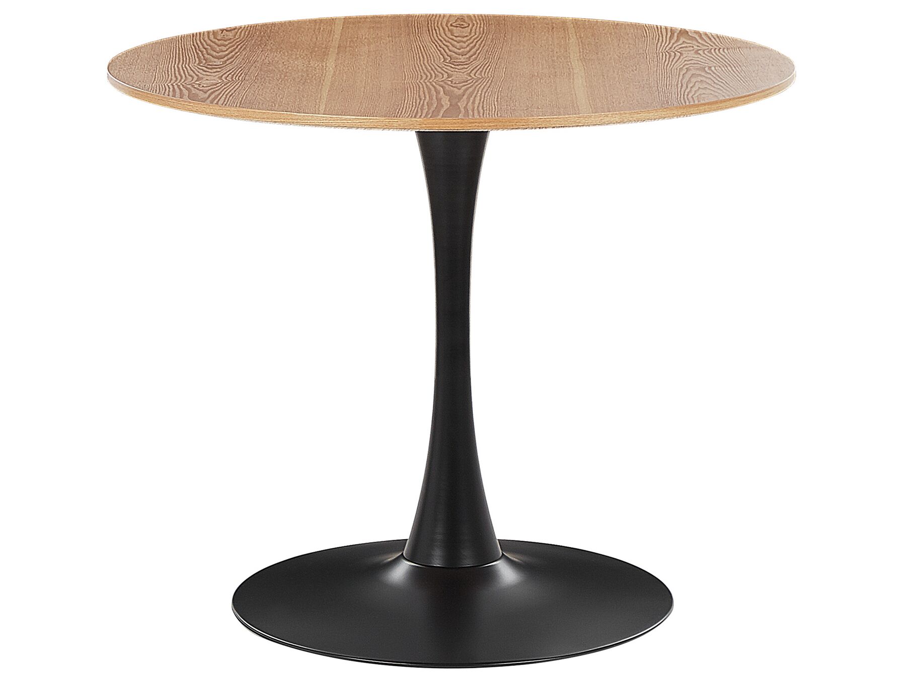 Mesa de comedor madera clara/negro ⌀ 90 cm BOCA_821583