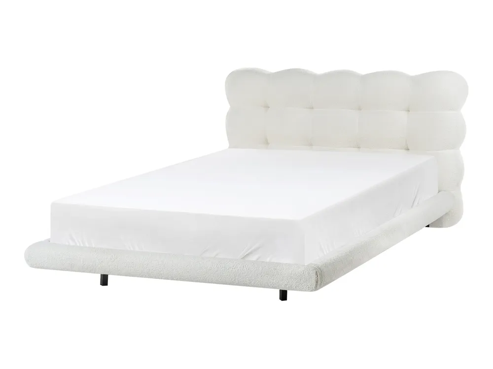 Letto Bouclé SOULISSE 120 x 200 cm Bianco sporco_1129904