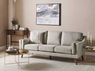 3 Seater Fabric Sofa Beige LOKKA