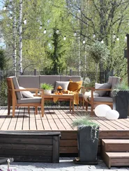 Garden Lounge Set with Table 7 Seater PATAJA Certified Acacia Wood Light Brown_832299
