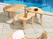 Zestaw 3 stolików kawowych PARALIA Rattan Naturalny_1005834
