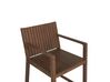 Zestaw ogrodowy stół i 8 krzeseł ciemne drewno z poduszkami beżowoszarymi SASSARI_921332
