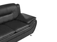 Sofa 2 Seater LEIRA Faux Leather Black_1058537