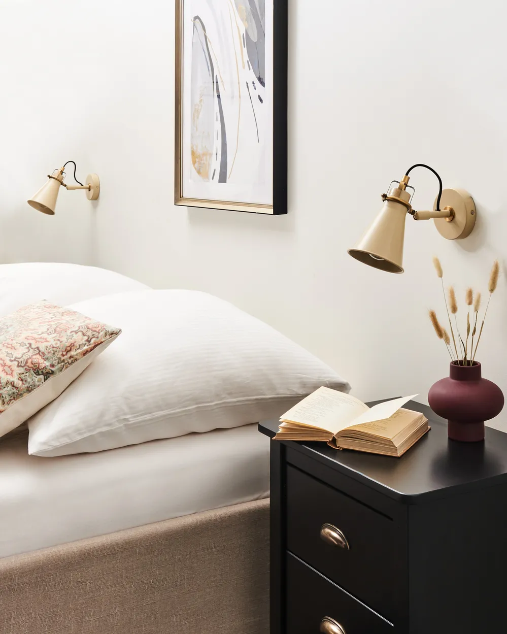 Set di 2 lampade da parete MOYOLA Regolabile Metallo Beige_949009