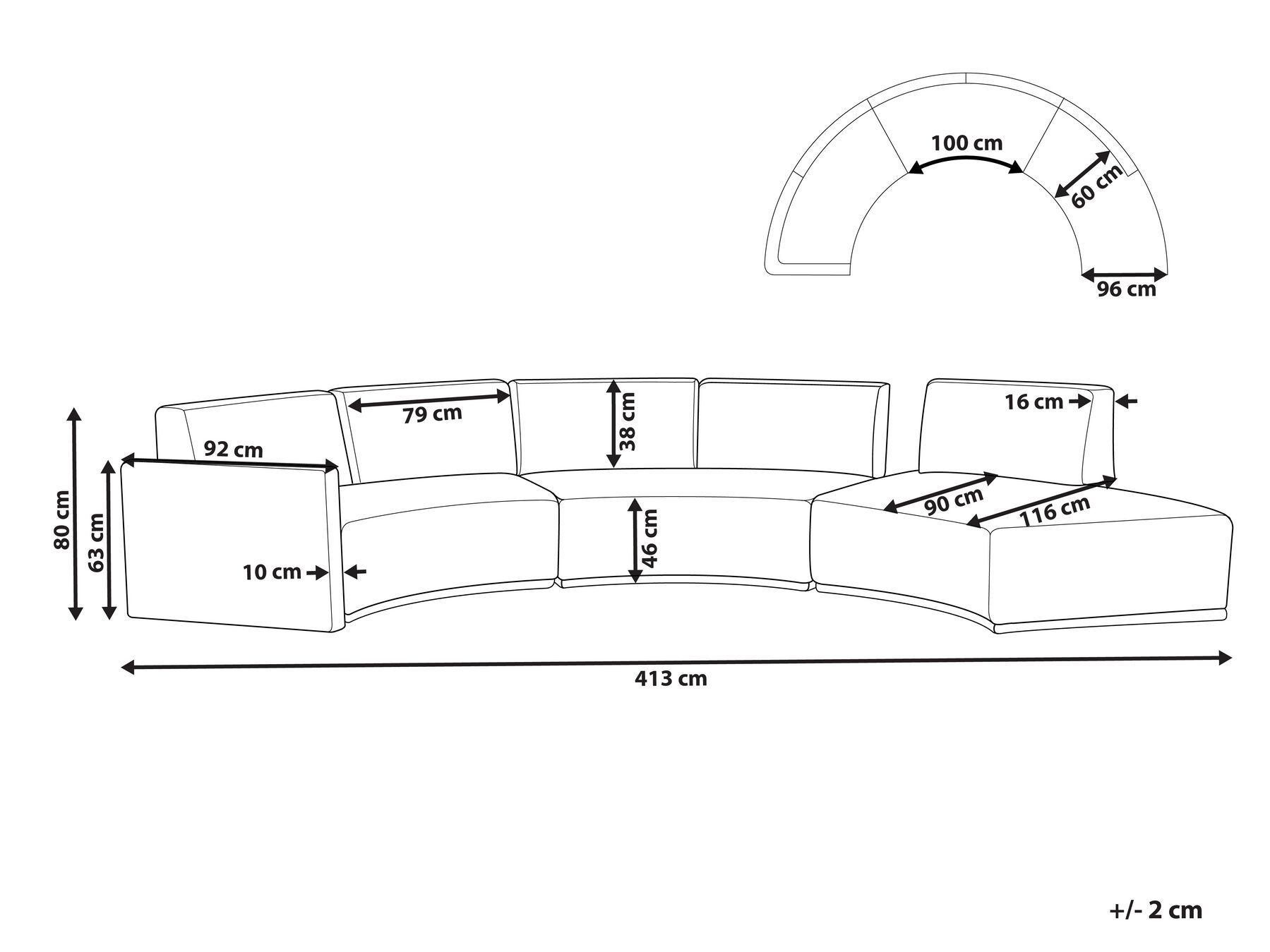 6 Seater Curved Linen Sofa Grey BOLEN_886578 6 Seater Curved Linen Sofa Grey BOLEN_886578