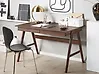 Home Office Desk SHESLAY 120 cm x 70 cm with Drawers Dark Brown
