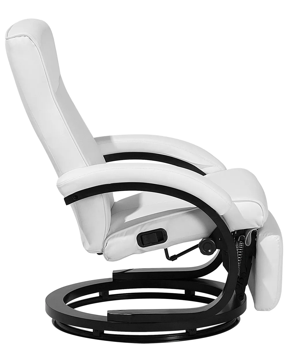 Recliner Chair MIGHT with Footrest Faux Leather White_709261
