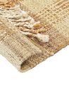 Teppich Jute sandbeige 140 x 200 cm geometrisches Muster Kurzflor BERISSA_847703