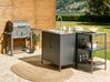 Steel Outdoor Kitchen Cabinet with Sink Black VILAMA_872451