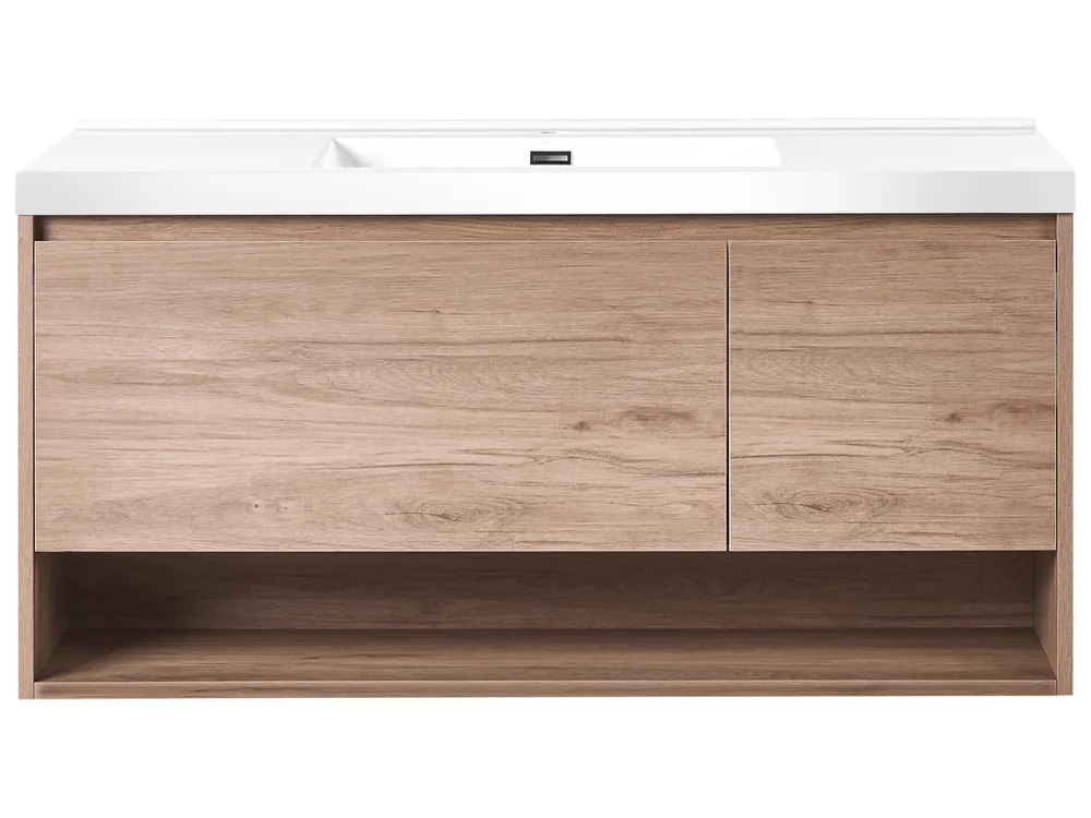Wall Mounted Vanity Unit with Basin UMAYO Light Brown_1019844