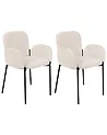 Set of 2 Dining Chairs ALBEE Fabric Beige