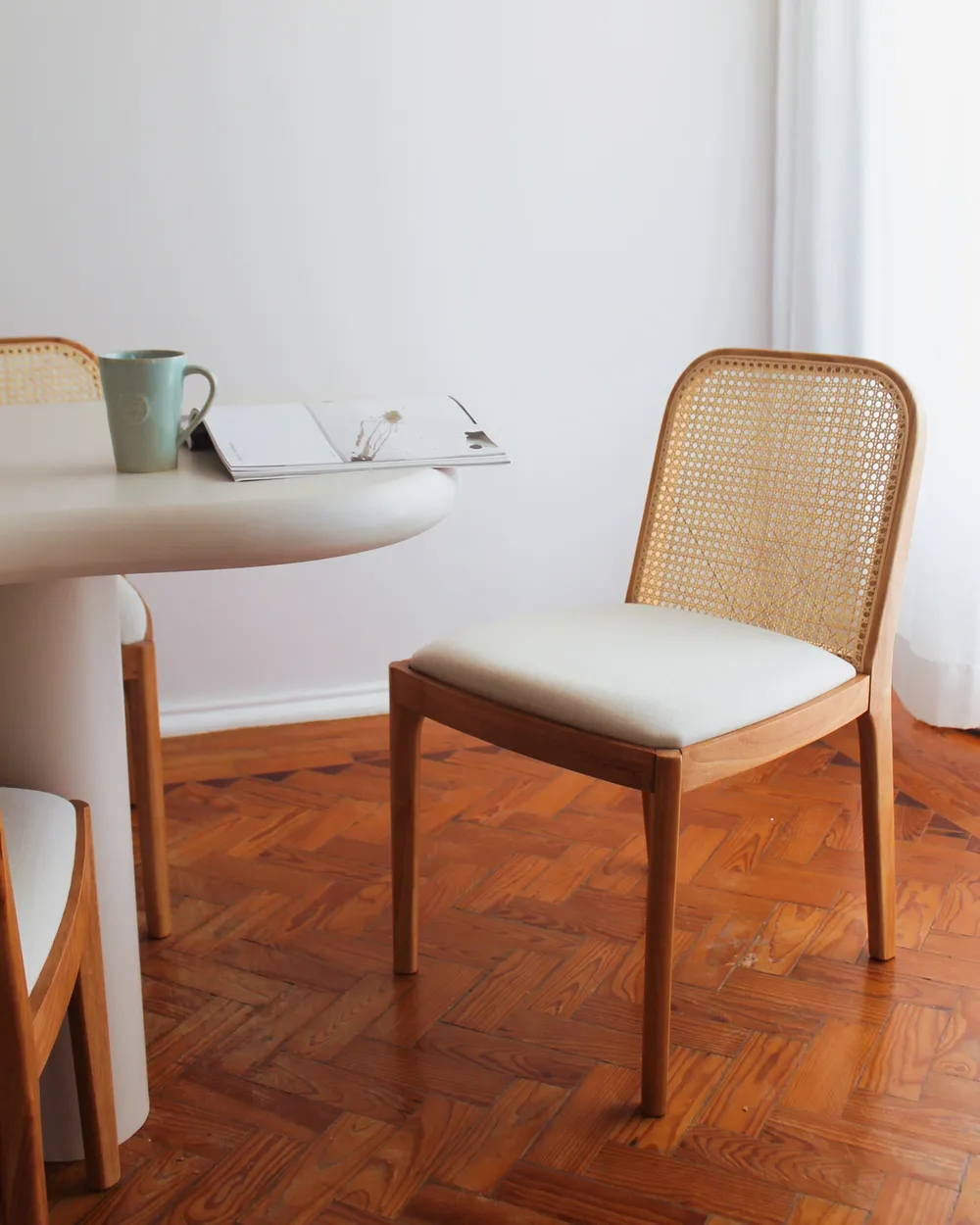 Set di 2 sedie da pranzo EDINA Tessuto Marrone chiaro/Beige_1006215