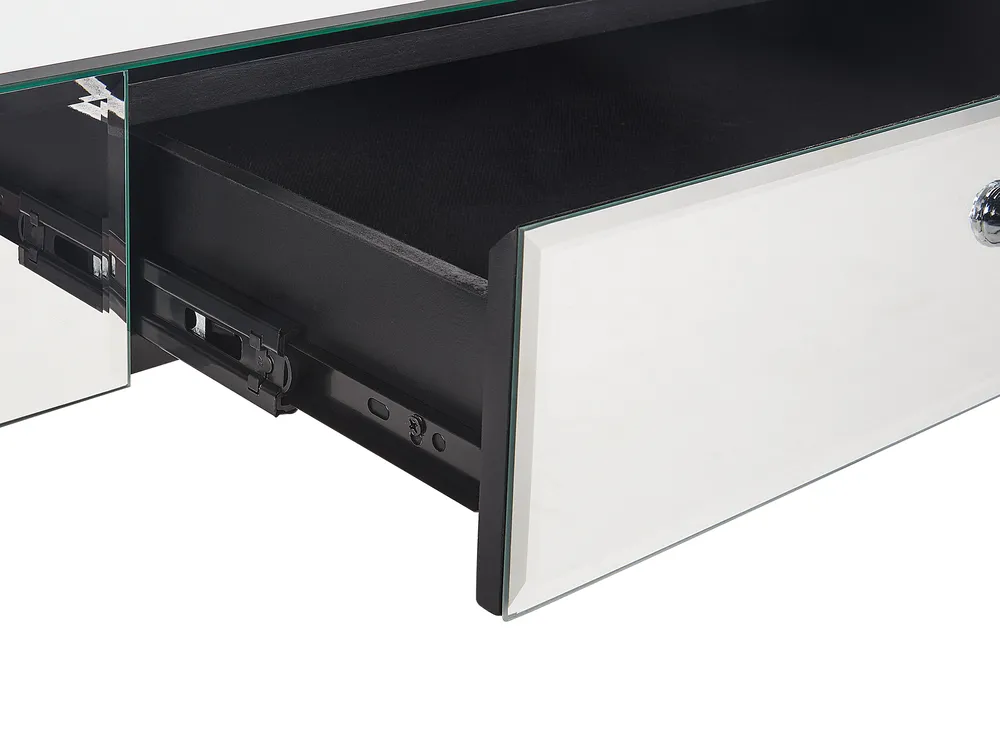 Coffee Table NESLE with Storage Mirrored Silver_850839