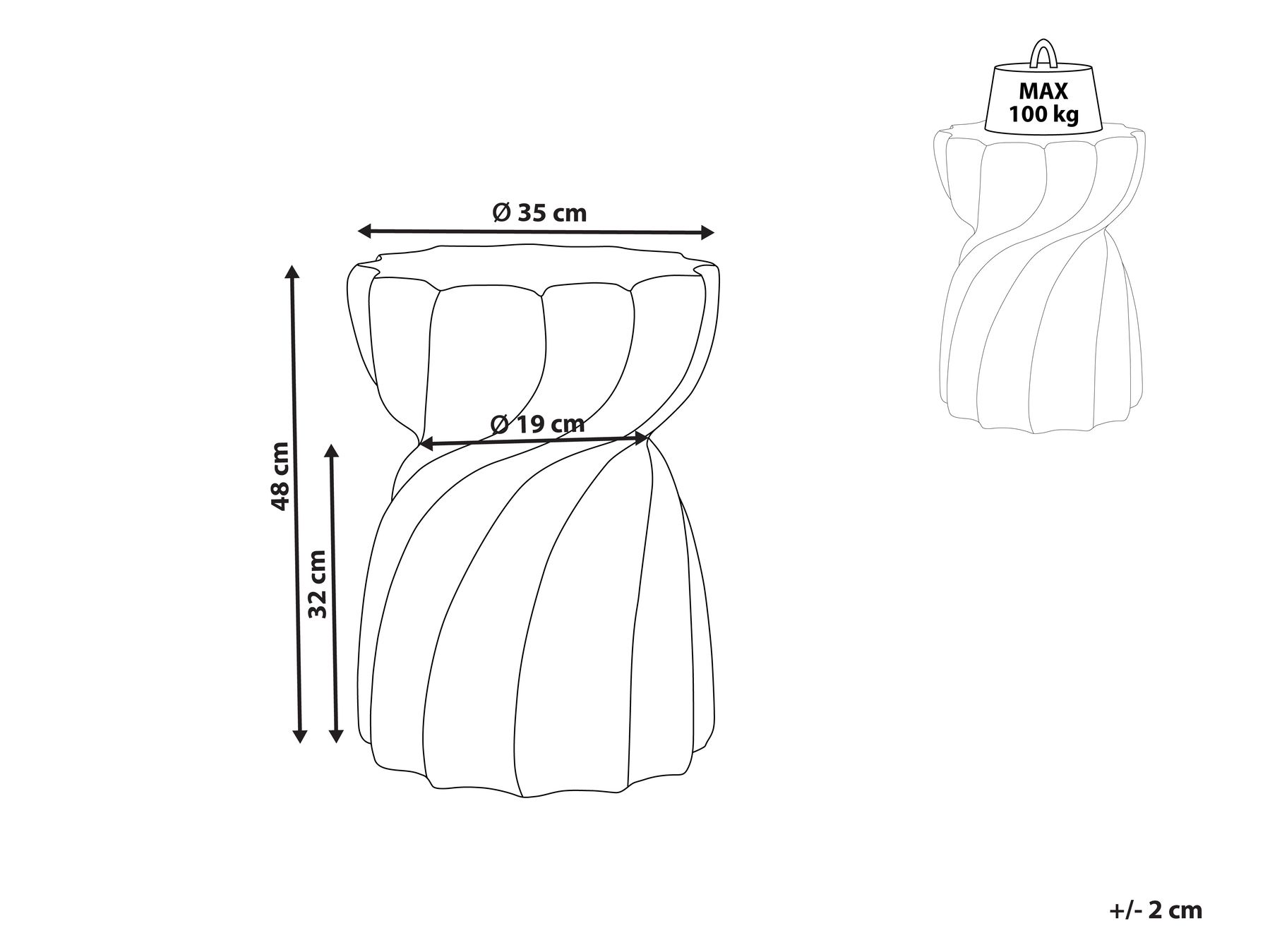 Accent Side Table Grey ALGUA_873769